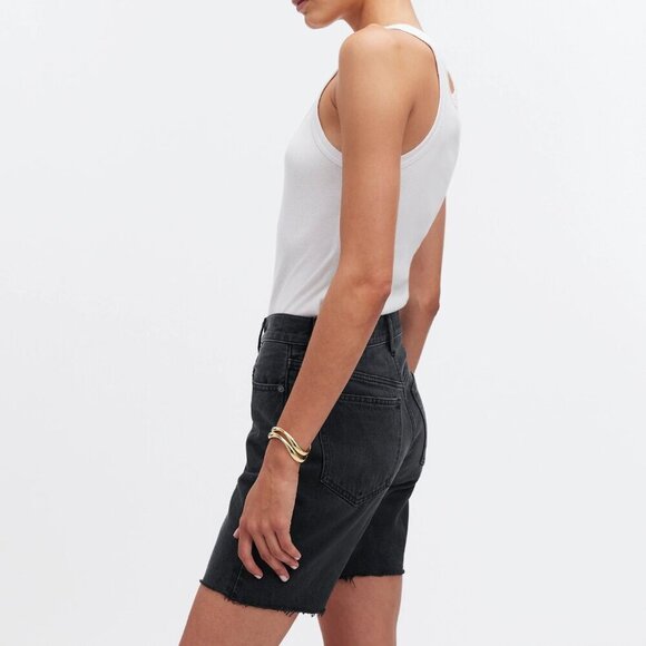 Madewell Long Denim Shorts- Black Bermuda Denim Shorts- Size 27 - Picture 3 of 13